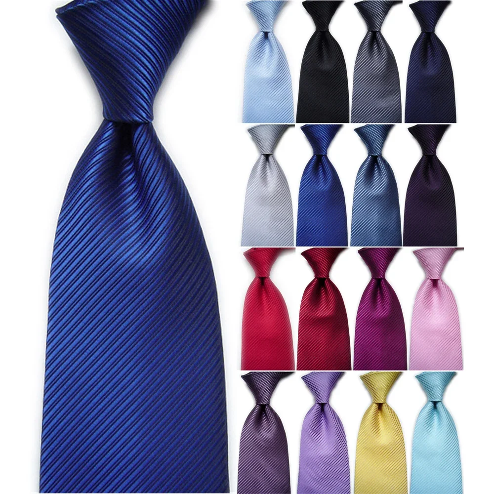 

Fashion Mens Ties Wedding Accessories 10cm 4'' Solid Striped Necktie for Men Women галстук Gravata Corbata Acessórios Masculino