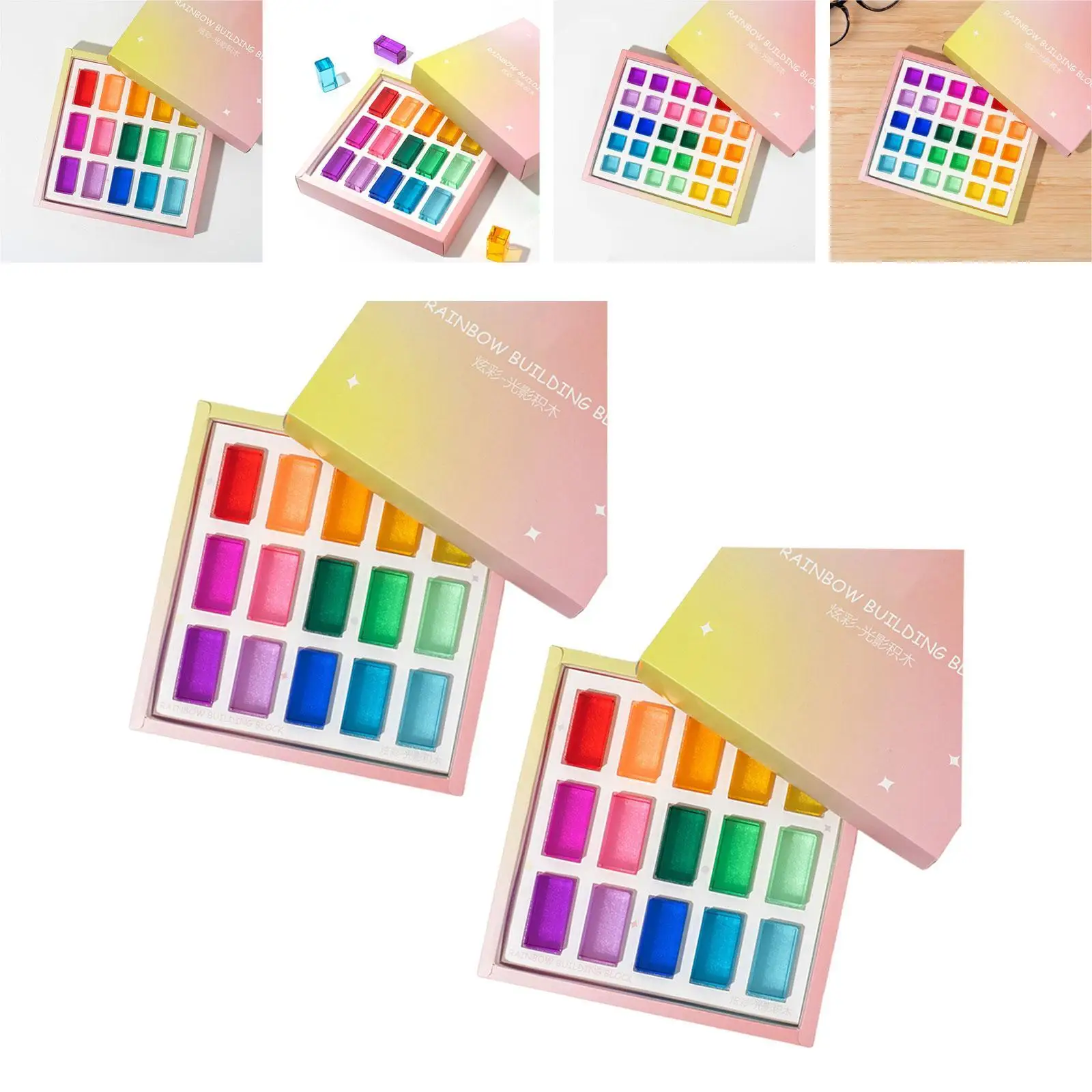 

Acrylic Block Shapes Sorting Learn Color Light Shadow Stacking Toy Acrylic Rainbow Building Blocks for Age 3 4 5 6 Boys Girls