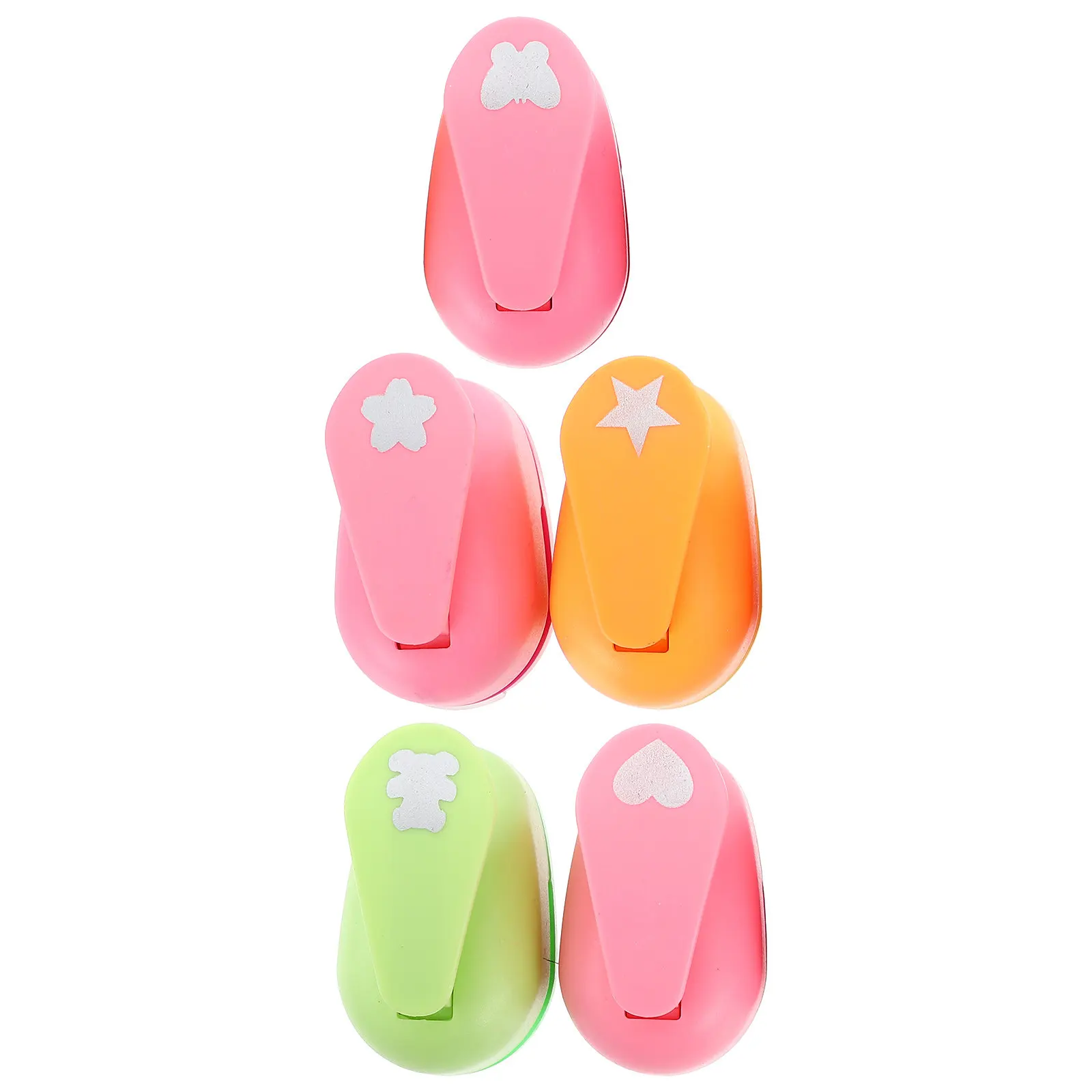 Paper Craft Punch Set 5 Piece Cartoon Shapes Handheld DIY Scrapbooking Greeting Card Making Tool