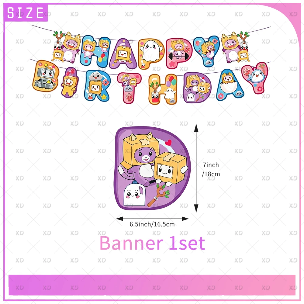 Cute Lankying Boxes Theme Birthday Party Decoration Set