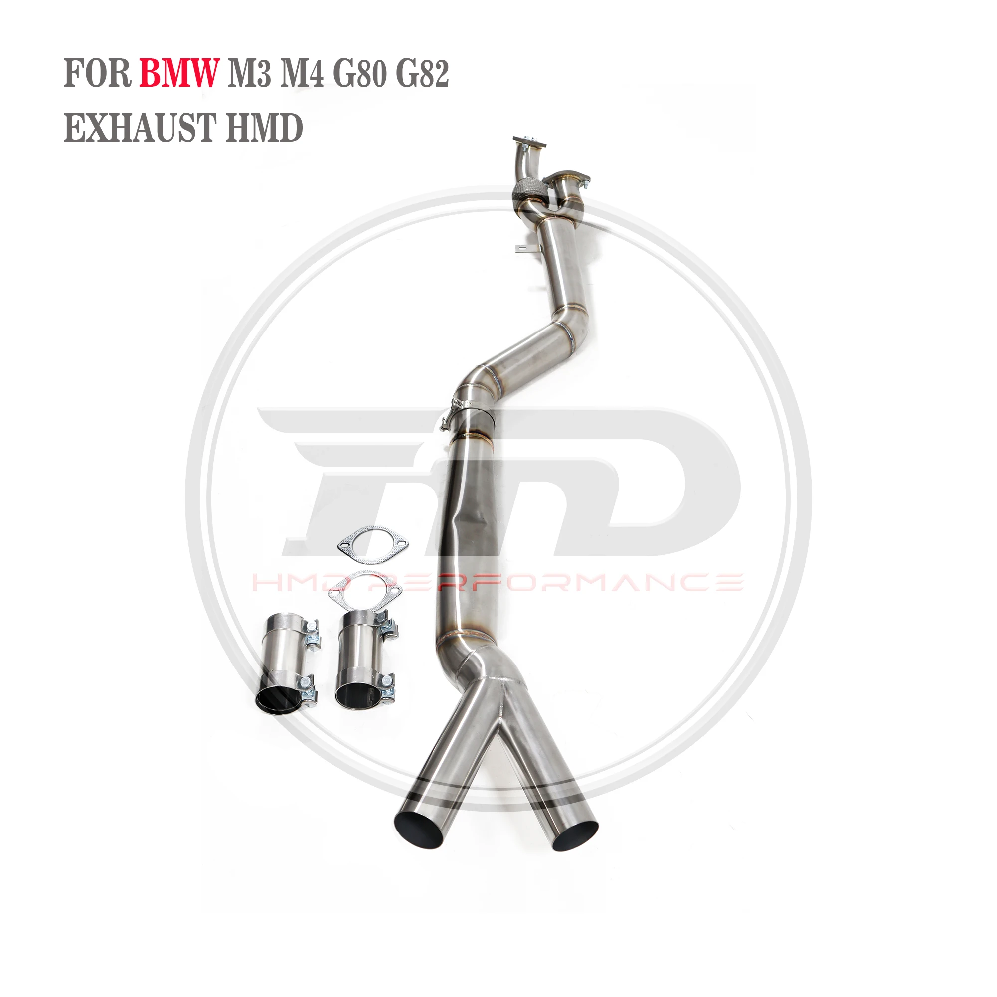 

HMD Exhaust System High Flow Performance Middle Pipe for BMW M3 M4 G80 G82 2020+ 3.5 Inch Single Pipe