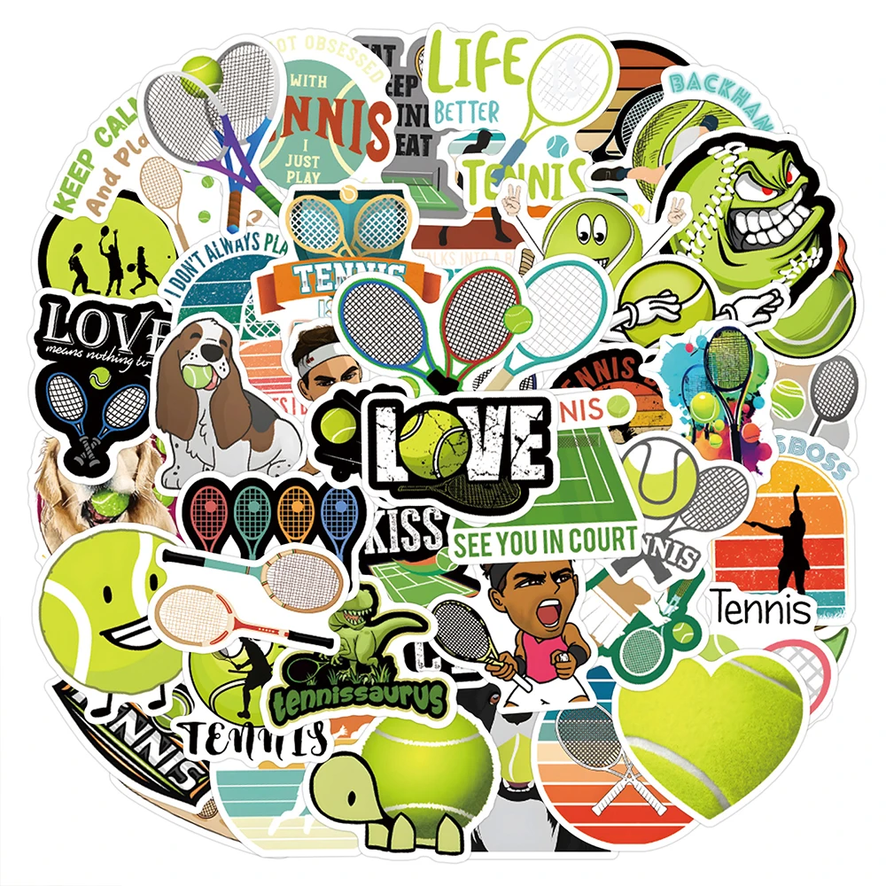 10/30/55/110PCS Tennis Sports Cartoon Stickers Decorative DIY Fridge Scrapbook Luggage Skateboard Phone Graffiti Decals Sticker