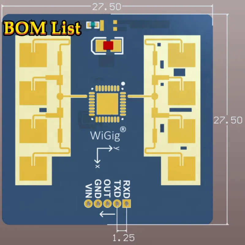 HLK-LD2411-S LD2411 mmWave 24G Radar Ranging HLK-LD2411-S Distance Detection Radar Sensor Module