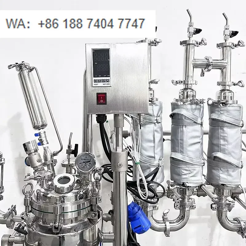 5L Double Layer Stainless Steel Rectification Reactor with Multi Section Columns for Heating Distillation Laboratory