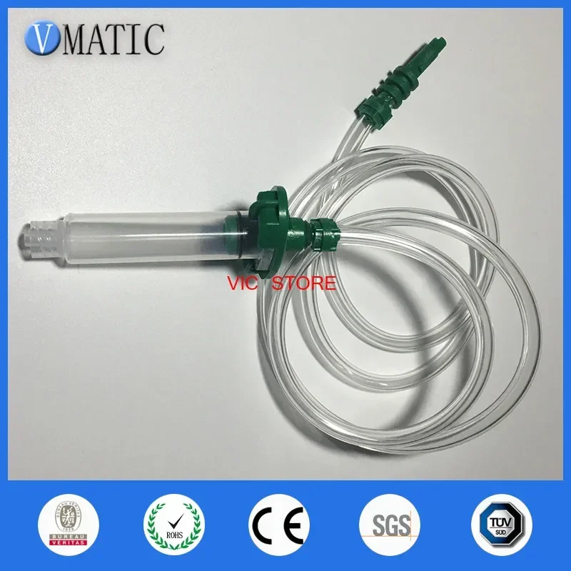 Free Shipping 5 Sets 30cc/ml Dispensing Pneumatic Syringes Adapter With Barrel & Needles