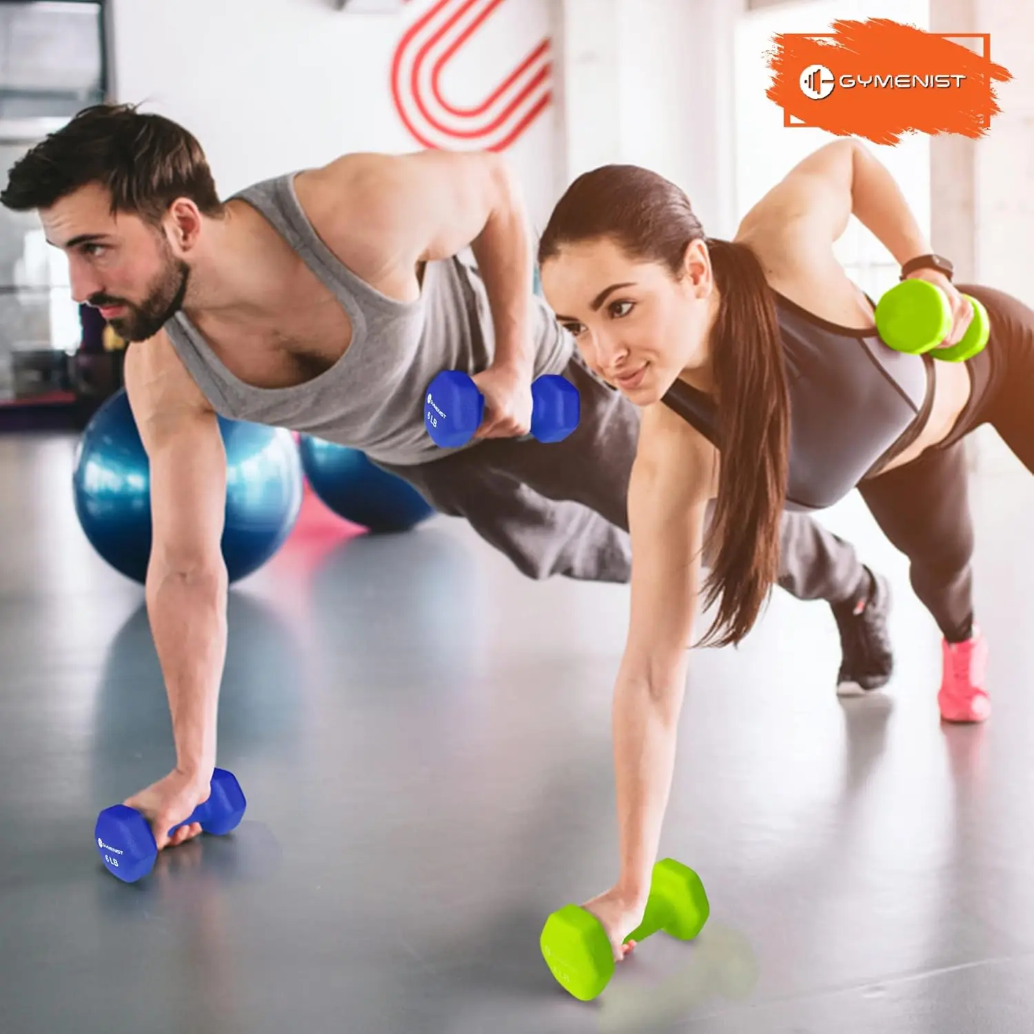 滑り止めネオプレンダンベル - 2セット ホームジムフィットネスウェイト