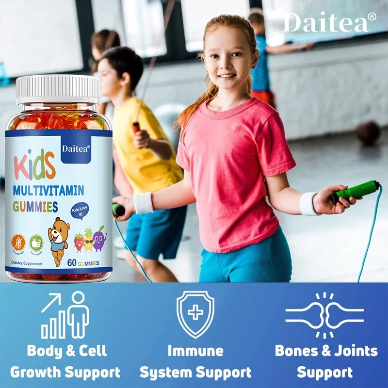 Kids Multivitamin Gummies - Support Body Growth, Cell Growth, Immune System, Bones, Joints, Daily Nutrition