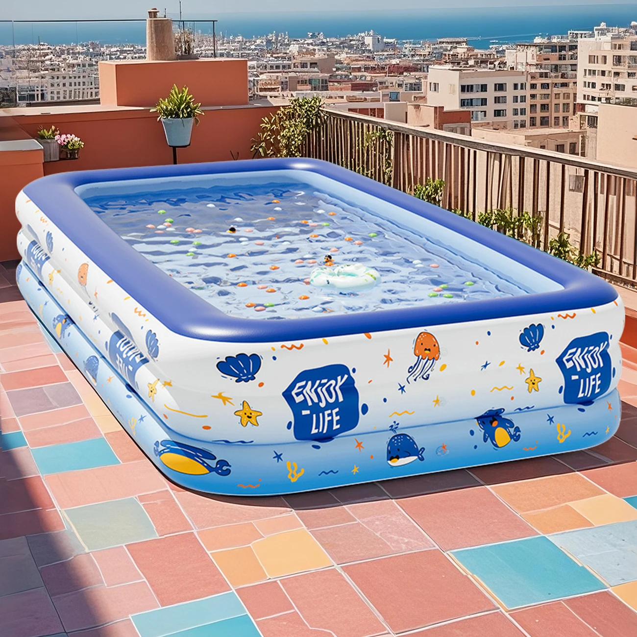 1PC Large Inflatable Swimming Pool, Portable Above Ground Pool, Thickened PVC Outdoor Backyard Summer Water Play Pool