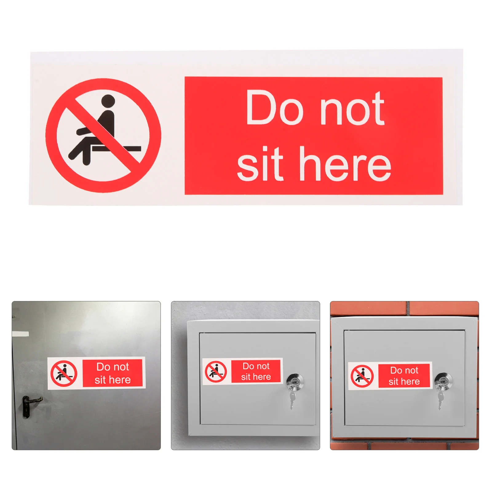 Sicherheitswarnaufkleber, Etikett „Do Not Sit Here“, Vorsichtsschild, Wand, Sitzen und Liegen, Büro