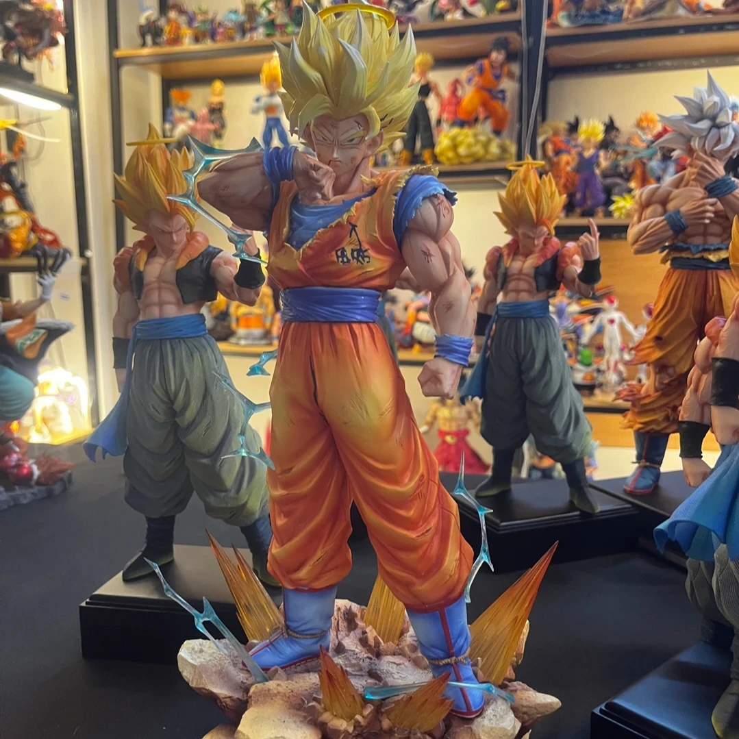JG Studio Dragon BallZ Infinite Super Saiyan 2 Goku Form SSj3 11.81 بوصة/34 سنتيمتر يمكن أن تكون متوهجة حركة PVC معركة الشكل اللعب الهدايا