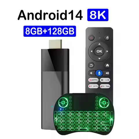 Very Fast Android 14 Q12 Mini TV Stick 8GB 128GB Streaming Media Player Allwinner H313 BT5.4 8K Google Voice Wifi 5G Set Top Box