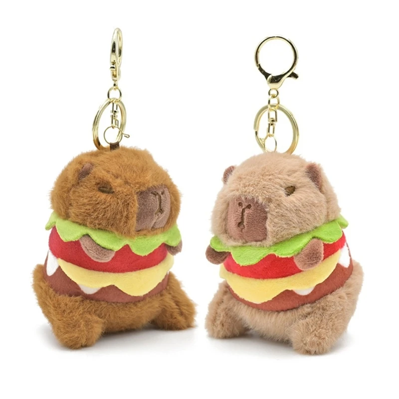 Pingente pelúcia carkey pendurado ornamentos bonito capivara boneca adulto chaveiro pingente