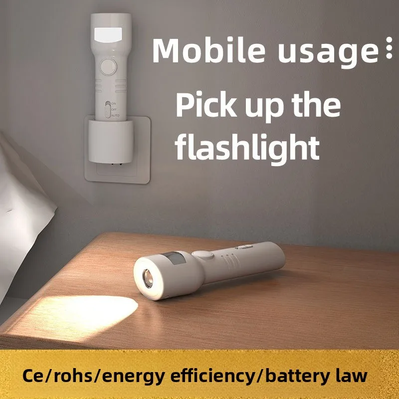 Rechargeable Smart Bedside Night Light with Motion Sensor Auto On/Off for Bedroom Hallway - Energy Efficient Smart Bedside Lamp