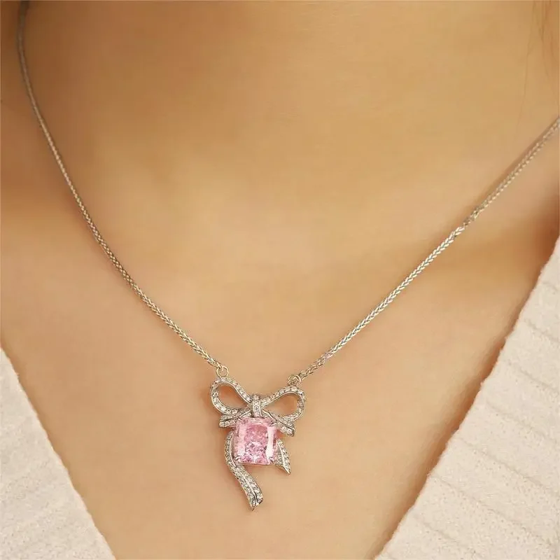 RUIF-Collier de mariage en argent S925 jaune et rose pour femme, coupe glacée, contre-indiqué, nouveaux bijoux fantaisie, élégant, 2024