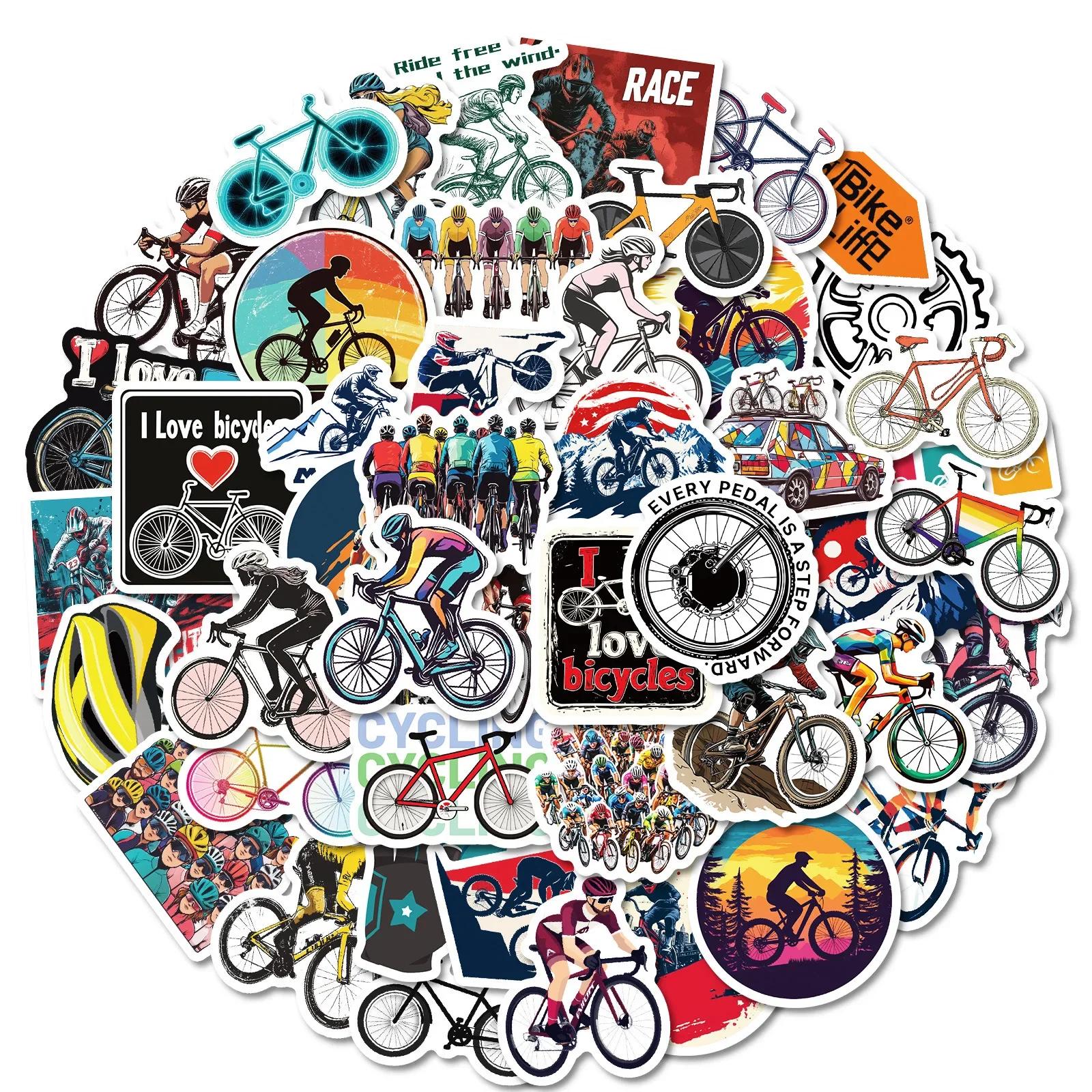 50 Stück/Packung Coole Mountainbike MTB Graffiti Aufkleber Laptop Gitarre Gepäck Skateboard Auto Wasserdichte Coole Sticker Aufkleber Kinderspielzeug