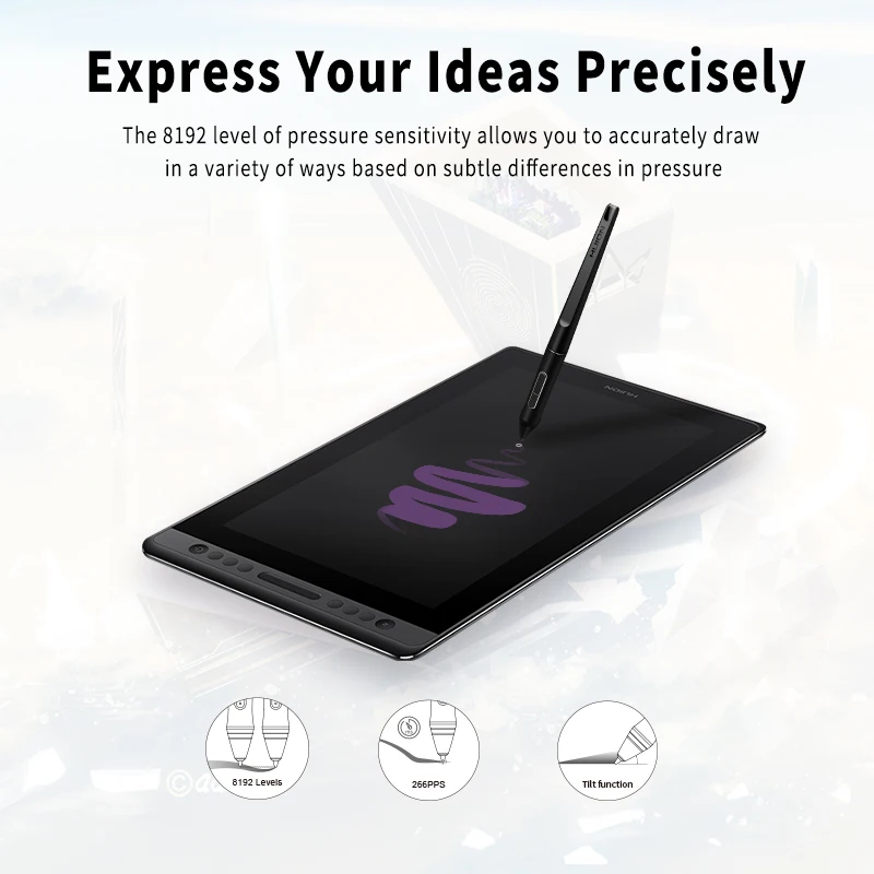 HUION KAMVAS Pro 16 Premium Portable Digital tablet graphic Pen Display Pen touch screen Drawing monitor