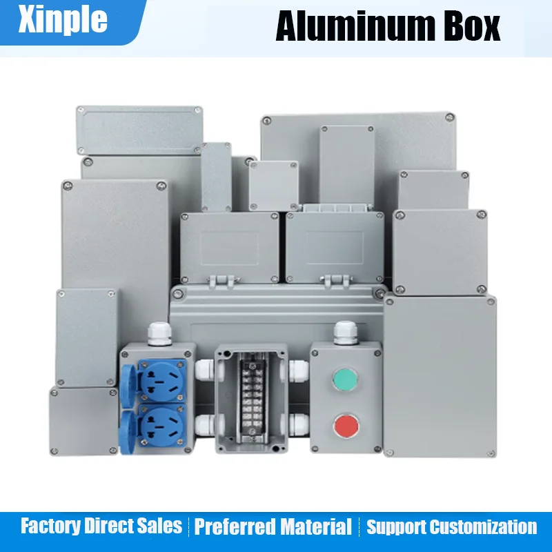 IP67 Waterproof Metal Box Outdoor High Temperature Resistant Cast Aluminum Box Factory Installation Hole Electrical Junction