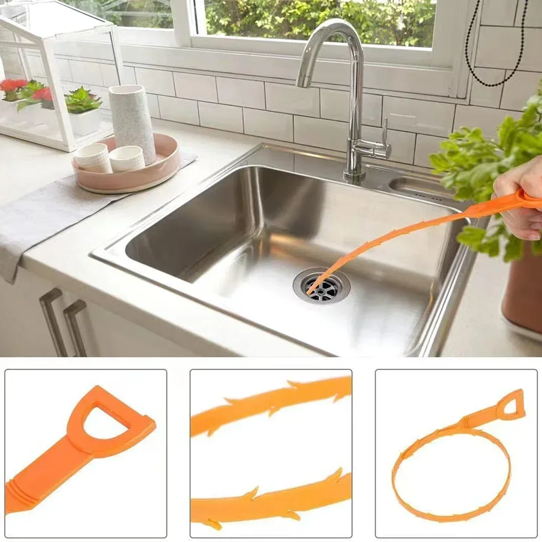 Hair Dredging Hook Sewer Unblock Tools Unblocker Pipes and Sinks Drain Clog Remover Toilet Drainage Outlet Cleaning Supplies image 2