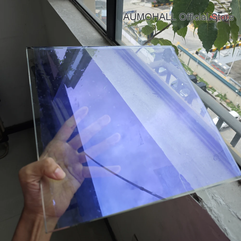 

50CM x 30M VLT 80% Blue Purple Chameleon Car Side Window Tinted Film, Color Change Solar Glass Window Foils, 20in x 100Ft