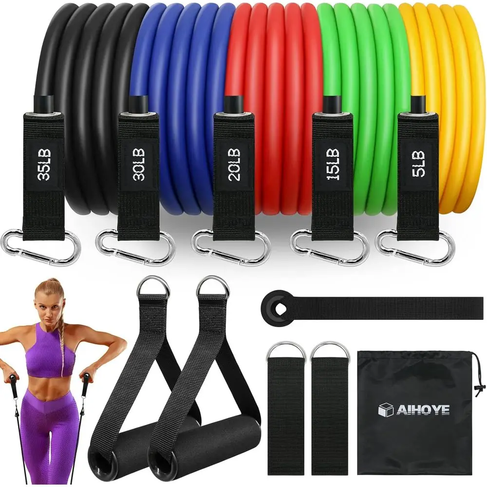 

Resistance Bands for Strength Training, Door Anchor Included, Ideal for Physical Therapy and Workouts