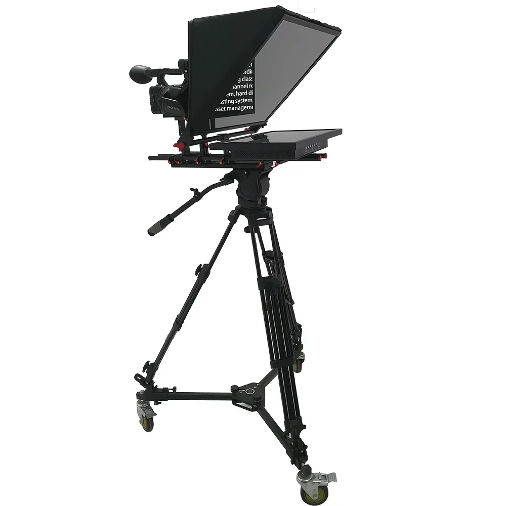 Broadcast news teleprompter on-camera type 21inch factory price  vidrio