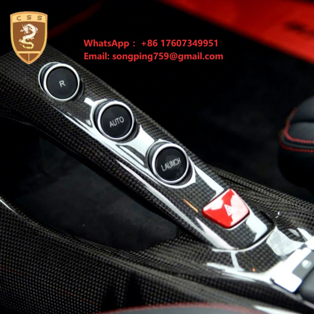 Carbon Fiber Center Console Interiors for Ferrari 488 GTB / Spider LHD Replacement Part Interior Trim