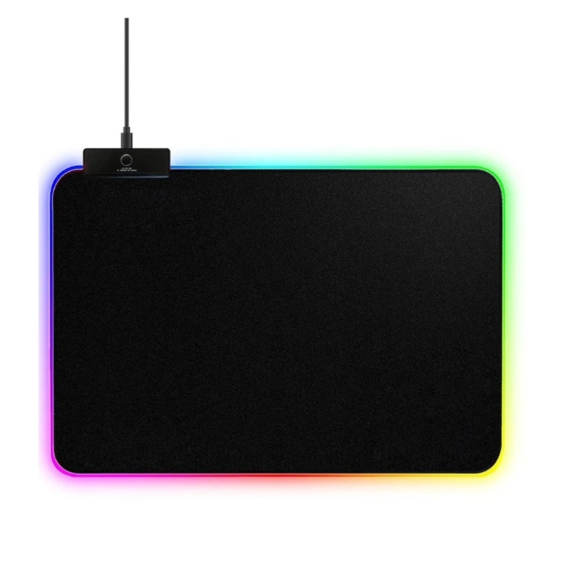 LED Gaming Mouse Pad 7 Color Light Extended Soft Computer Mouse Mat Nonslip Rubber Base Decorations for Gaming Esports