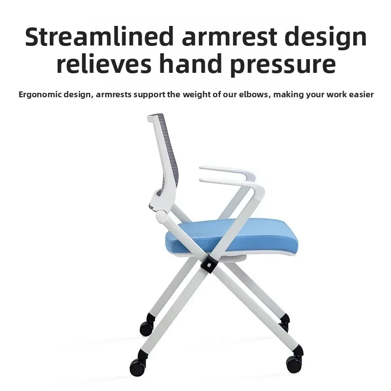 Folding Chair Classroom Desks and Chairs Removable Training Chair Mobile Wheeled Conference Chair  Conference Room Chair