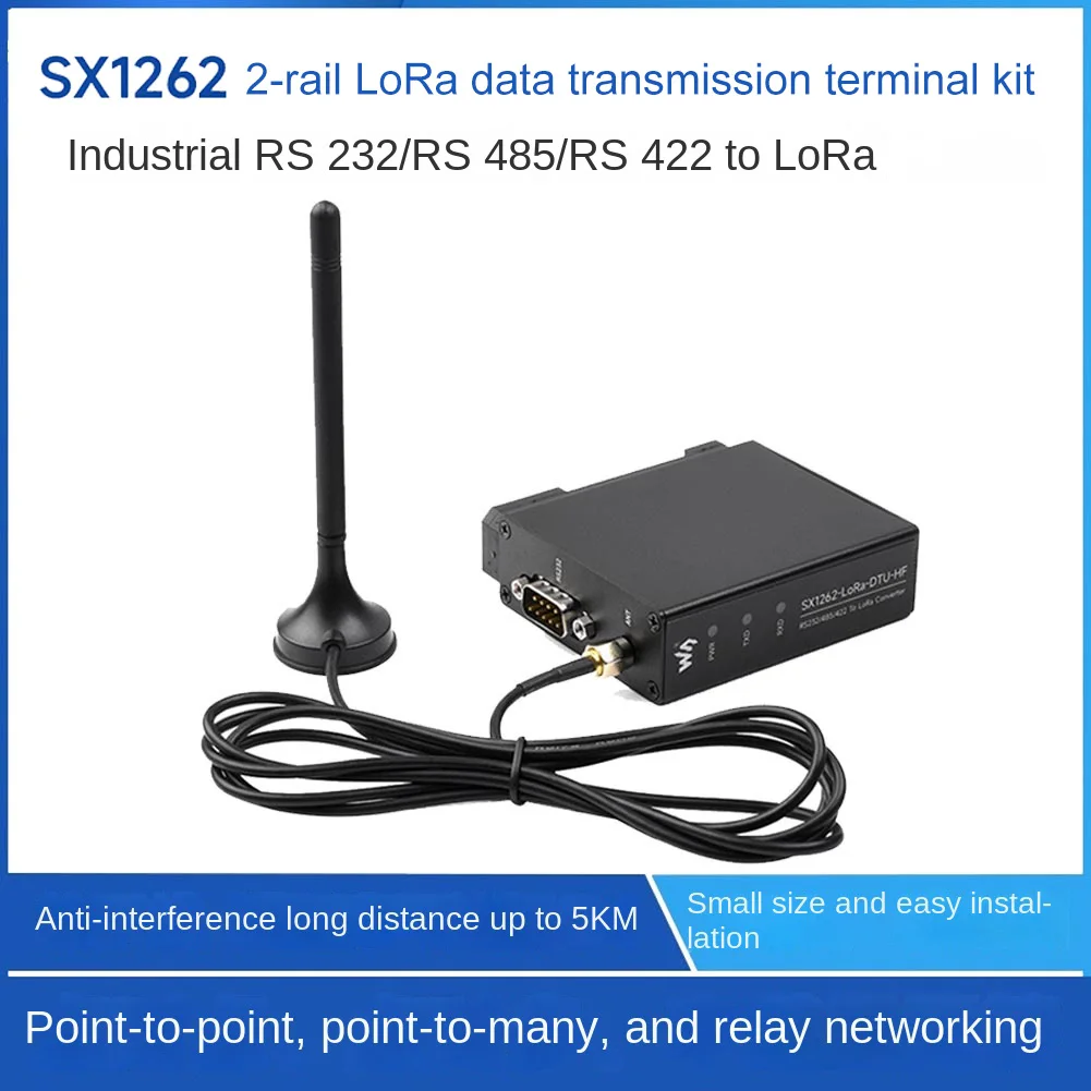 SX1262-LoRa-DTU-HF 850-930MHz Guia Rail LoRa Terminal de transmissão de dados DTU RS232/RS485/RS422 para LoRa para Sub GHz HF