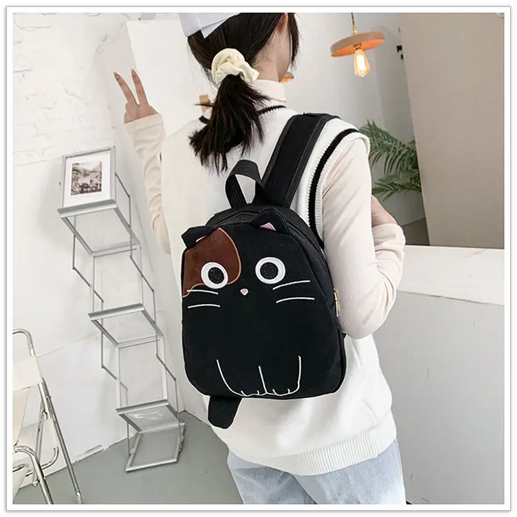 BOMO Cat Backpacks for Ladies Kawaii Japanese Back To School Cute Womens Backpack Casual Versatile Fashion Cartoon Female Bag