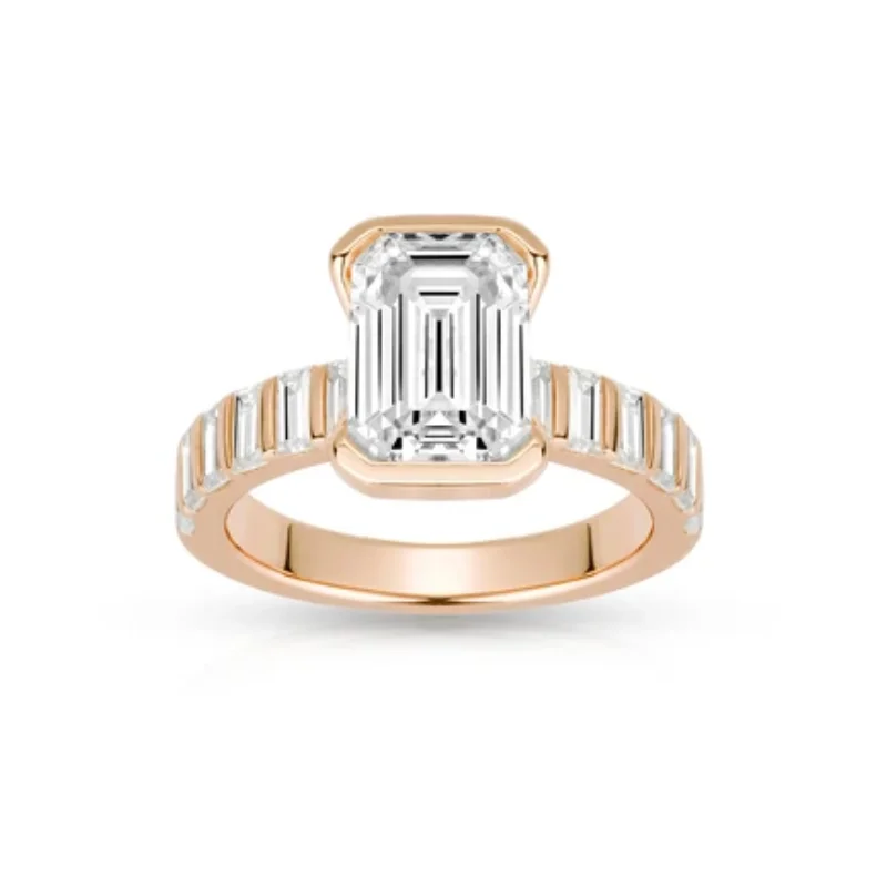 

BELLUX 925 Silver Synthetic Zircon Ring Happiness Door White Full Diamond Grandmother Cut Fashion Versatile Daily Ring