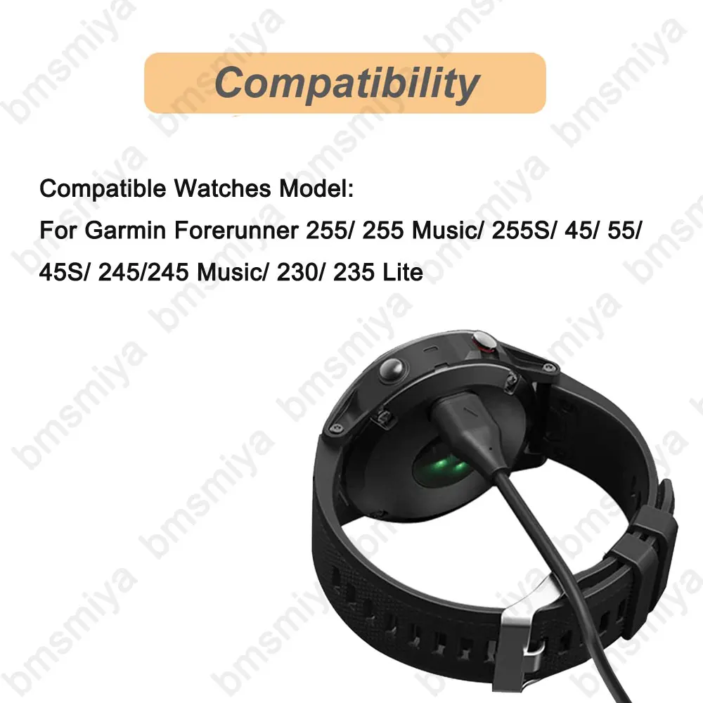1 قطعة 1 متر/3.3ft USB كابل شحن ل Garmin Forerunner 255/ 255 Music/ 255S/ 45/ 55/ 45S/ 245/ 230/ 235 لايت شاحن حوض