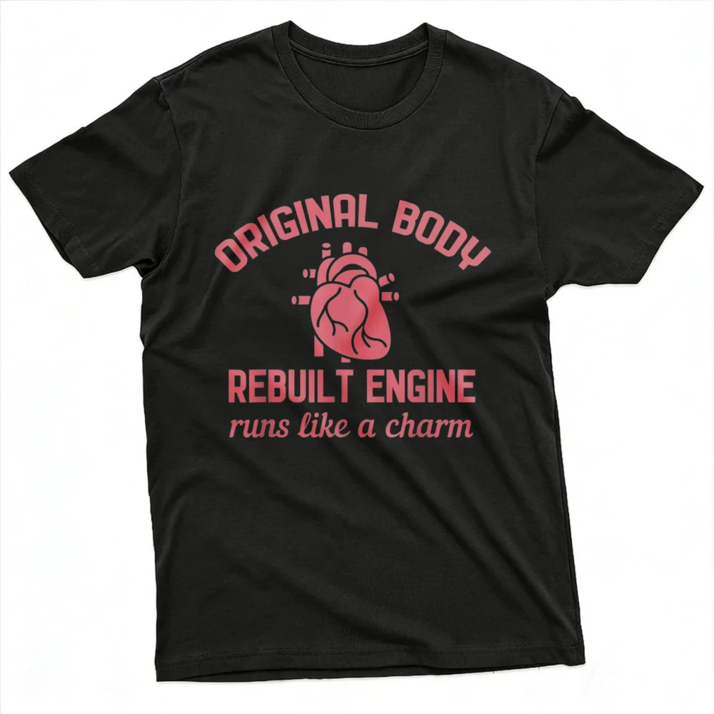 Original Body Rebuilt Engine Heart Design Retro Heart Pattern Cothes Men T Shirt Cotton Short Sleeve Fashion Summer Casual Top