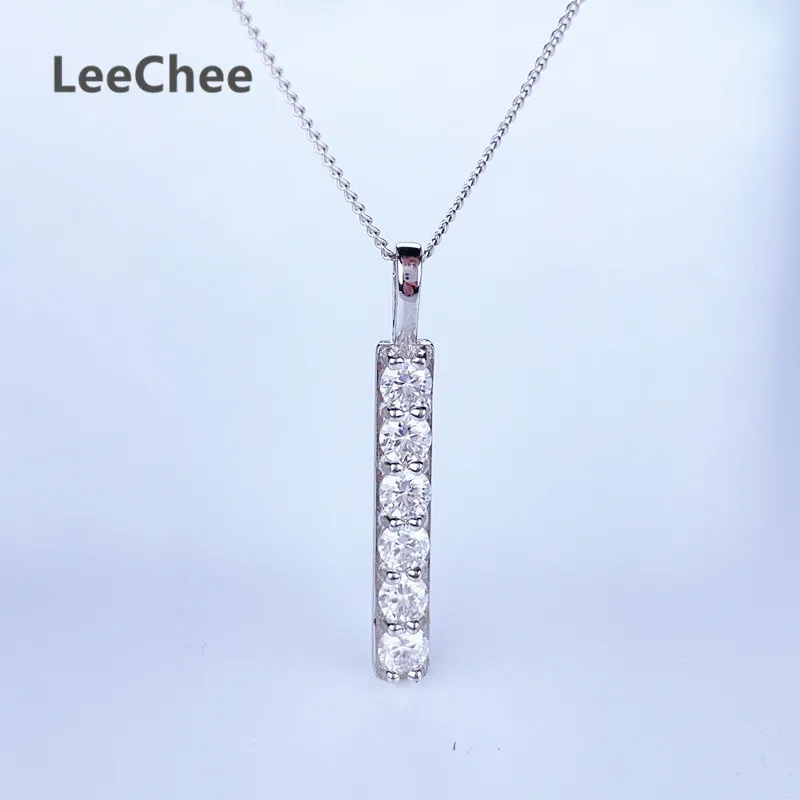 3MM Moissanites Pendant 6 Pieces Each 0.1CT Total 0.6CT Lab Diamond VVS Fine Jewelry for Women Real 925 Sterling Silver Necklace