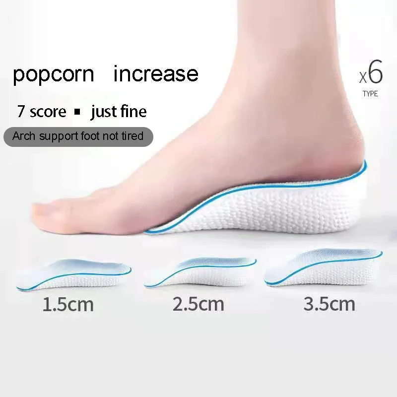 1.5/2.5/3.5 Cm Arch Support Height Increase Insoles Light Weight Soft Elastic Lift Soft Elastic Lifting For Men Women Shoes Pads image 2