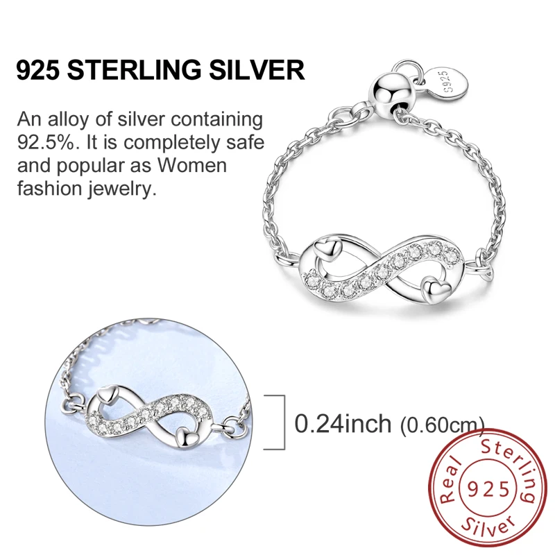 Women's 925 Sterling Silver Retro Heart Bow Star Ring