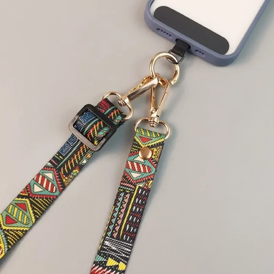 Mobile Phone Clip Antilost Retro Pattern Strap Crossbody Long Straps Adjustment Length Hanging Universal Neck Lanyard for IPhone