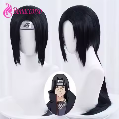 HOKAGE NINJA Uchiha Itachi Cosplay Wig Synthetic Long Straight Wig Anime Coser Heat Resistant Fiber High Quality Wig Halloween