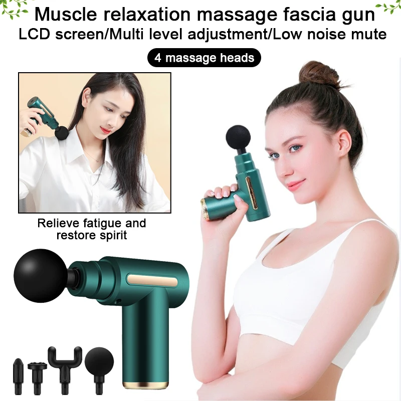 

Multi functional fascia gun muscle relaxation massager intelligent mini vibration impact gun portable full body massage gun
