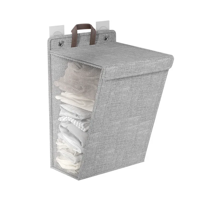 Foldable Hanging Dirty Laundry Basket Hamper Space-saving Large Waterproof Clothes Dolls Storage Bag for Bathroom Organizer