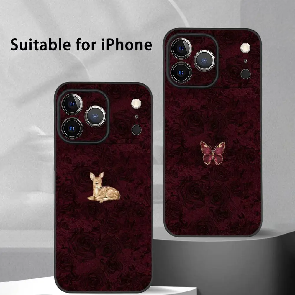 

Fashion retro INS Trendy Phone Case For IPhone 17 16 15 14 13 12 11 Pro Max Plus Mini Black Frosted Soft Shell Funda