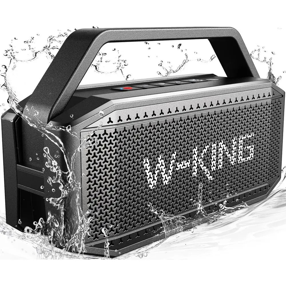 

High-Power 100W Waterproof Bluetooth Speaker with 60W Bass Radiator, Dual Subwoofers, 40-Hour Playtime, and Multiple Connectivit