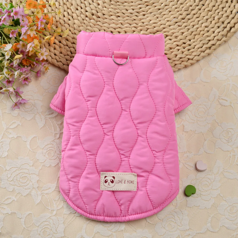 Warm Winter Dog Clothes Windproof Dog Coat Jacket Clothing Soft for Small Medium Dogs Chihuahua Yorkshire Pet Outfit Pink S-XL