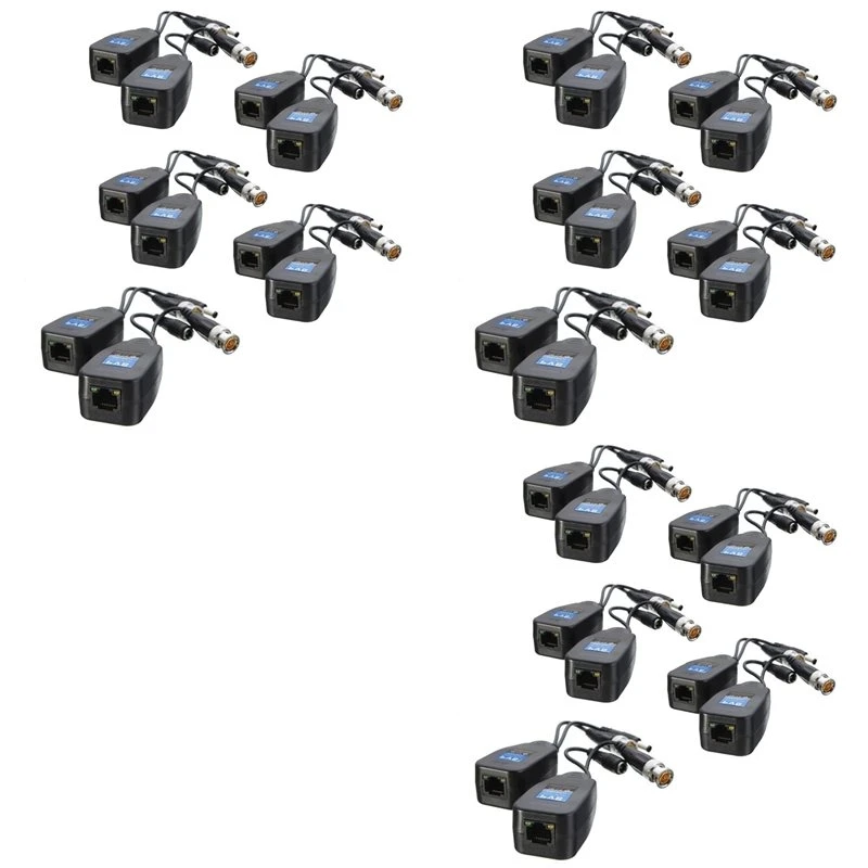 ab25-15pairs-cctv-coax-bnc-video-power-balun-transceiver-to-cat5e-6-rj45-connector-coaxial-analog-hd-twisted-pair-transmitter