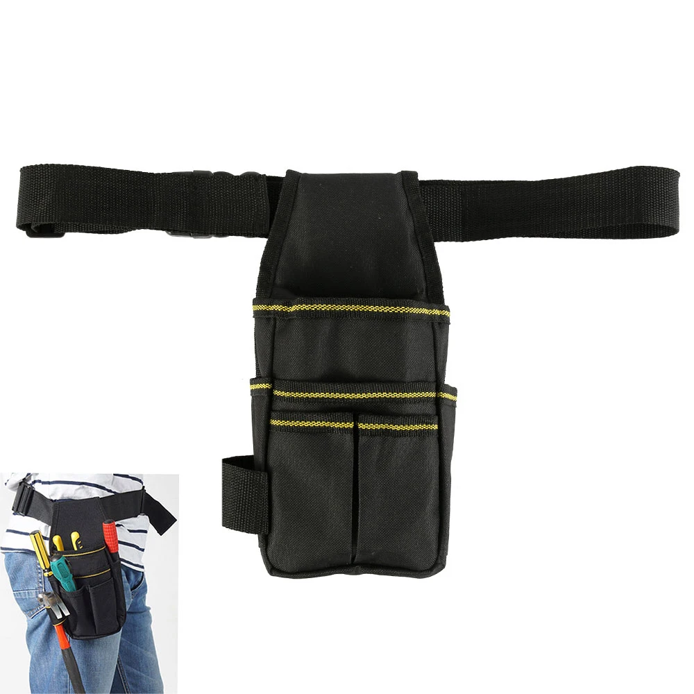 Tool Pocket Pouch Belt Pocket Tool Bag with Adjustable Nylon Belt Professional Waist Work Pouch for Electricians Technician