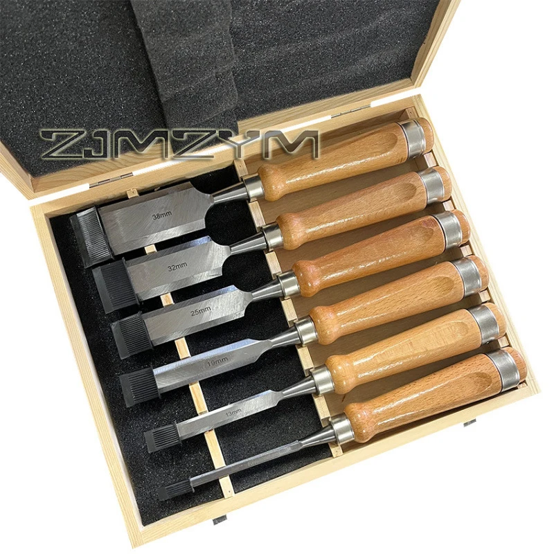 6Pcs/Set Wood Carving Knife Chisels Set Professional Sculptural Cutter Woodcut Tools Carpentry DIY Flat Chisel Half Round Chisel