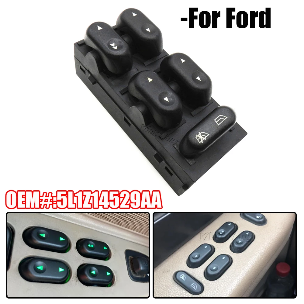 5L1Z14529AA Car Window Master Switch Button For Ford F150 Crown Victoria Expedition Lincoln Mark LT Lobo Mercury Grand Marquis