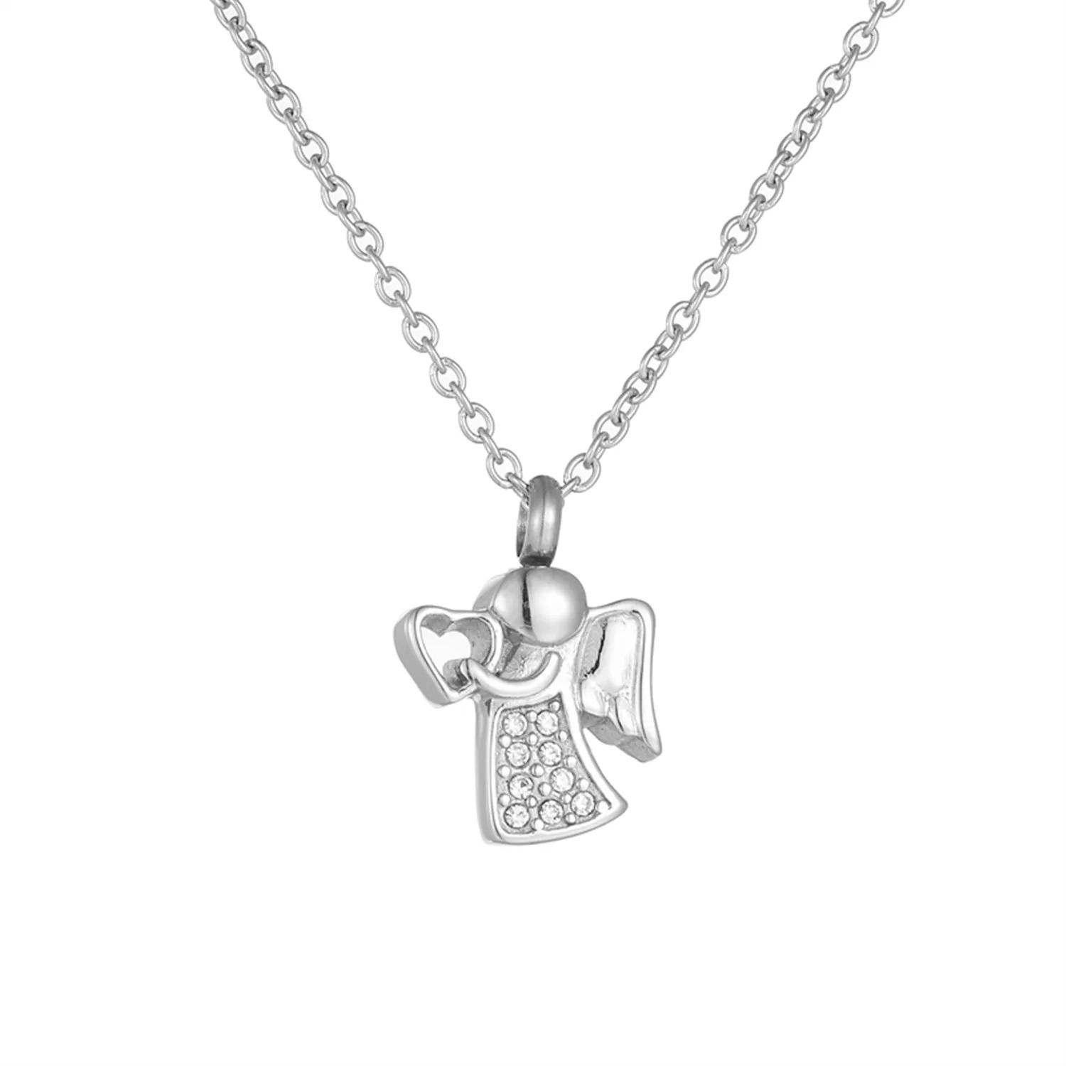 Cremation Necklace - Stainless Steel Ashes Pendant for Human Ash, Memorial Urn Jewelry Keepsake