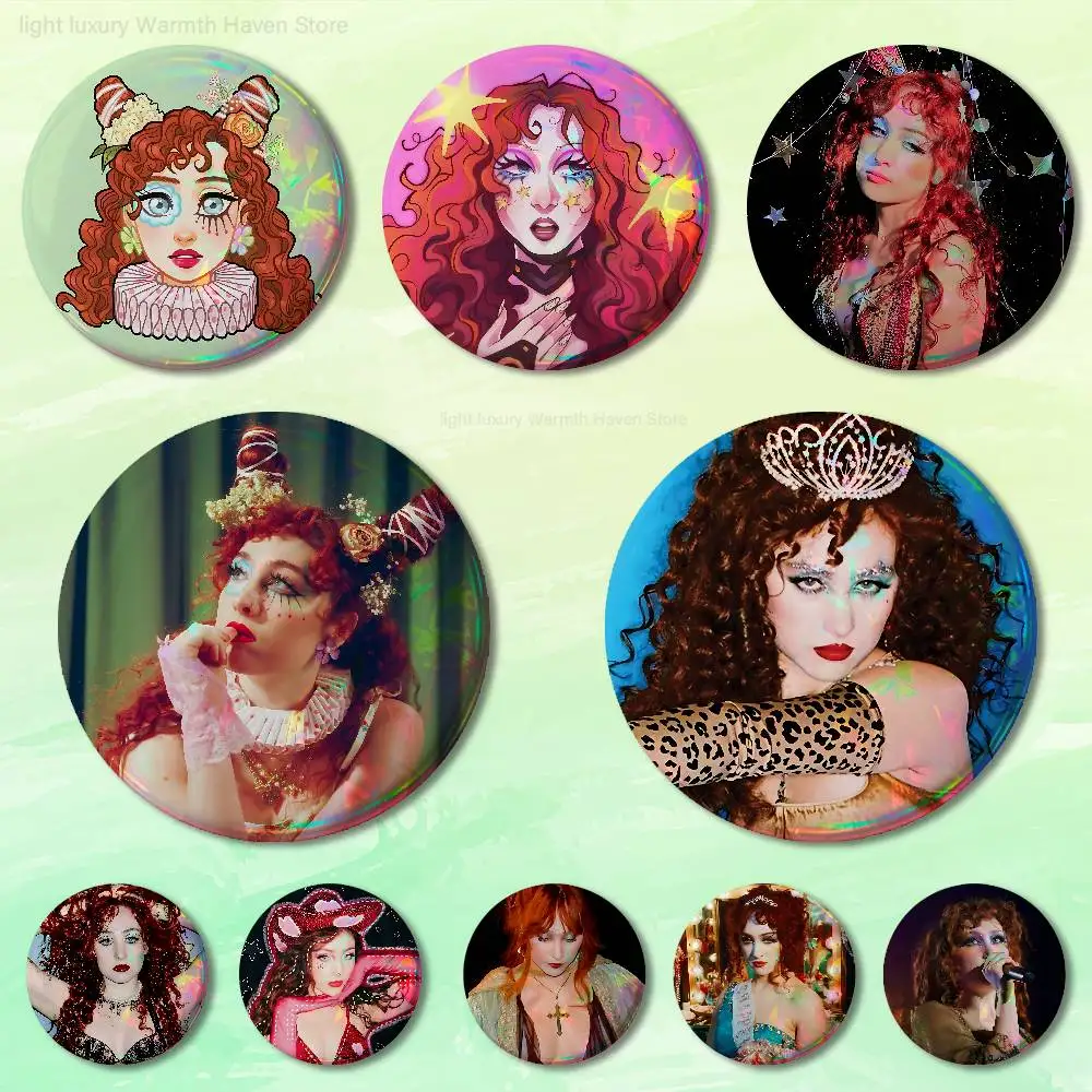 

C-Chappell R-Roan 58mm 44mm HD Print Brooch Badges Pretty Derby Round Display Brooches Lapel Pins