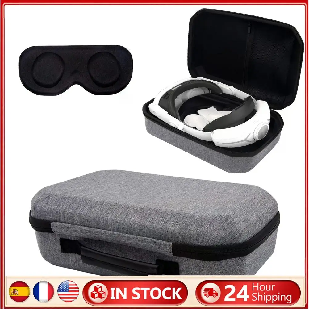 

Protective Bag with Lens Cover Waterproof Travel Home Storage Bag Shockproof Mesh Pocket for Meta Quest 3 VR Headset Accessories